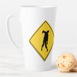 Caneca De Café Latte Aviso Zombie