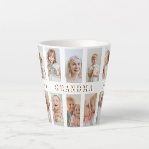 Caneca De Café Latte Avó Personalizada Latte Mug   Fotos personalizadas