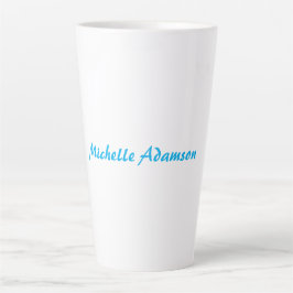 Caneca De Café Latte Azul-branco-azul-marinho-elegante-Na moda