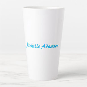 Caneca De Café Latte Azul-branco-azul-marinho-elegante-Na moda
