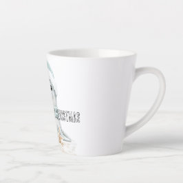 Caneca De Café Latte Azul-branco Santa Hat Scarf Seal Natal