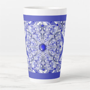 Caneca De Café Latte Azul cerâmico de Grécia
