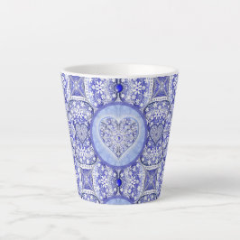 Caneca De Café Latte Azul cerâmico de Grécia