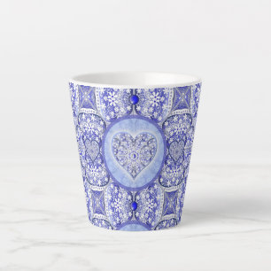 Caneca De Café Latte Azul cerâmico de Grécia