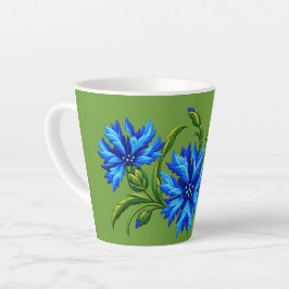 Caneca De Café Latte Azul Cornflowers