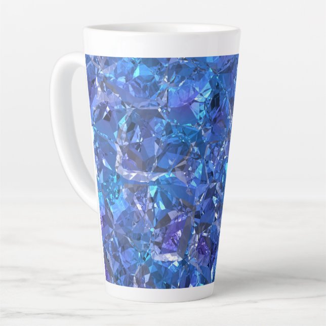 Caneca De Café Latte Azul Cristal e Roxo (Ângulo esquerdo)