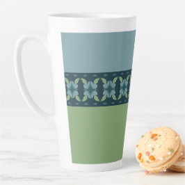 Caneca De Café Latte Azul E Turquesa