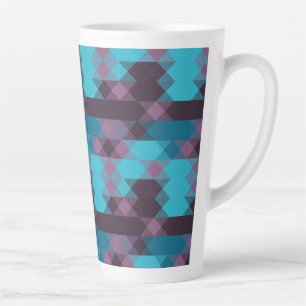 Caneca De Café Latte azul pavão, roxo, azul topázio e trovão