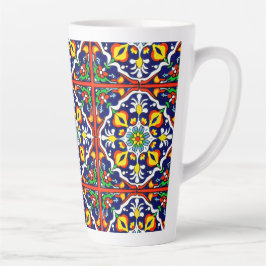 Caneca De Café Latte Azulejo mexicano Talavera Terracotta nº 3