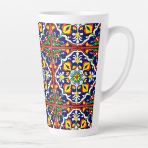 Caneca De Café Latte Azulejo mexicano Talavera Terracotta nº 3