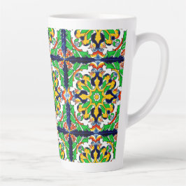 Caneca De Café Latte Azulejo mexicano Talavera Terracotta nº 4