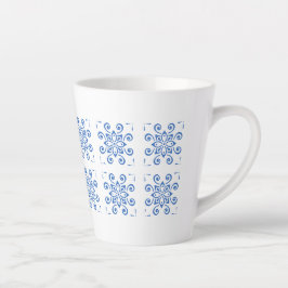Caneca De Café Latte Azulejo Simples 