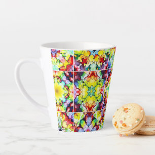 Caneca De Café Latte Azulejos do Mediterrâneo, Azulejos de Tinta Álcool