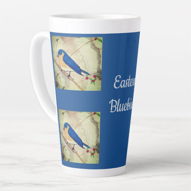 Caneca De Café Latte Azulinho-oriental (Ângulo esquerdo)
