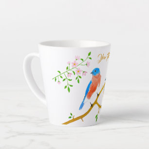 Caneca De Café Latte Azulinhos