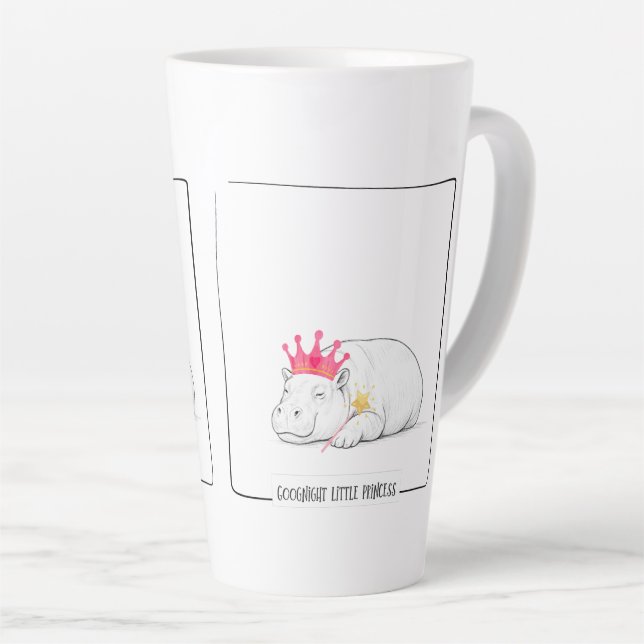 Caneca De Café Latte Baby Pygmy Hippo Princess Mug (Ângulo direito)