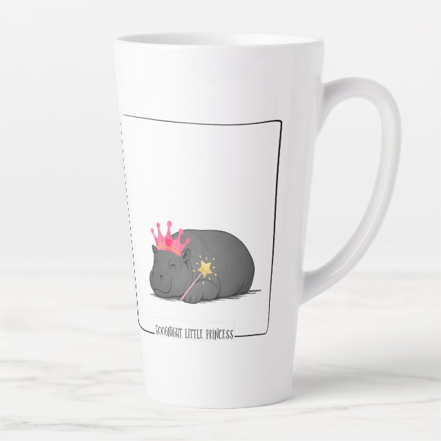 Caneca De Café Latte Baby Pygmy Hippo Princess Mug (Direita)