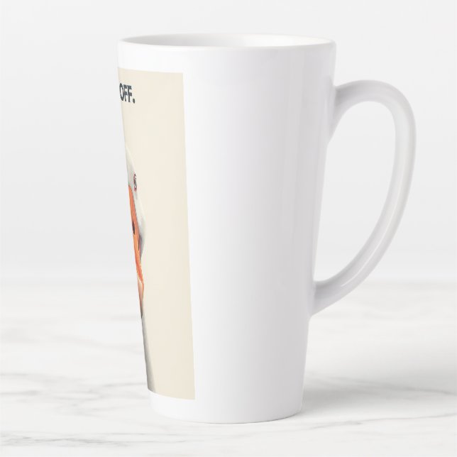 Caneca De Café Latte Back Off Goose – Funny Confrontational Animal Desi (Direita)