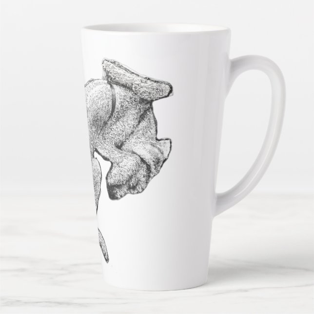Caneca De Café Latte Backside Bliss – Lounging Dog Art Mug (Direita)
