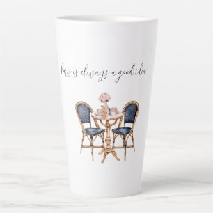 Caneca De Café Latte Baguetes de Mesa Pink Blue Paris