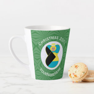 Caneca De Café Latte Bahaman Bandeira Loira Anjo Natal Personalizado