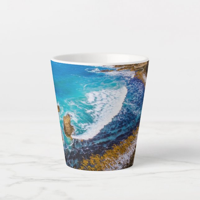 Caneca De Café Latte Baía De Roaring No Ponto Nugget (Frente)