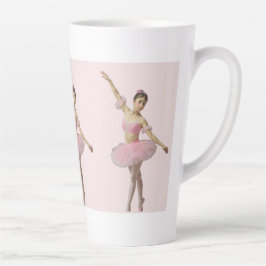 Caneca De Café Latte Bailarina con tutú rosa