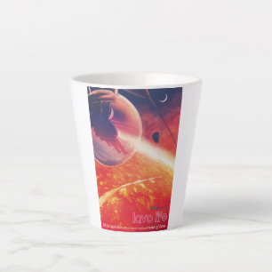 Caneca De Café Latte Balão de Ar Quente Extremo em Paisagem Infernal Vu