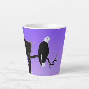 Caneca De Café Latte Bald Eagle em Sunset - Arte original sobre a vida 