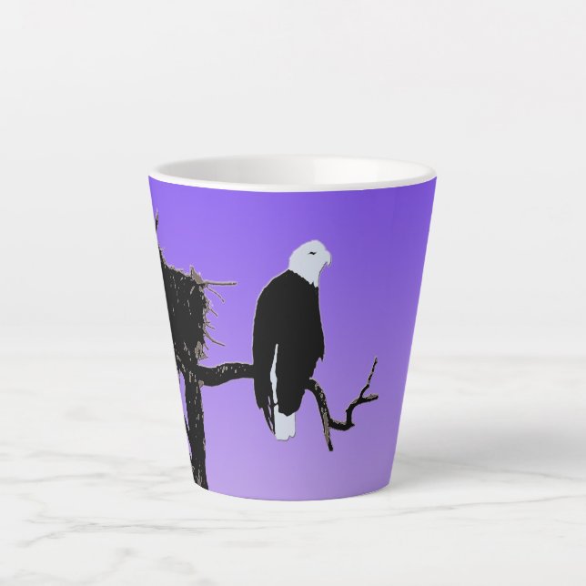 Caneca De Café Latte Bald Eagle em Sunset - Arte original sobre a vida  (Frente)