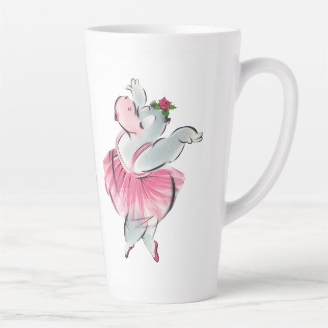 Caneca De Café Latte "Balé Hippo" (Direita)