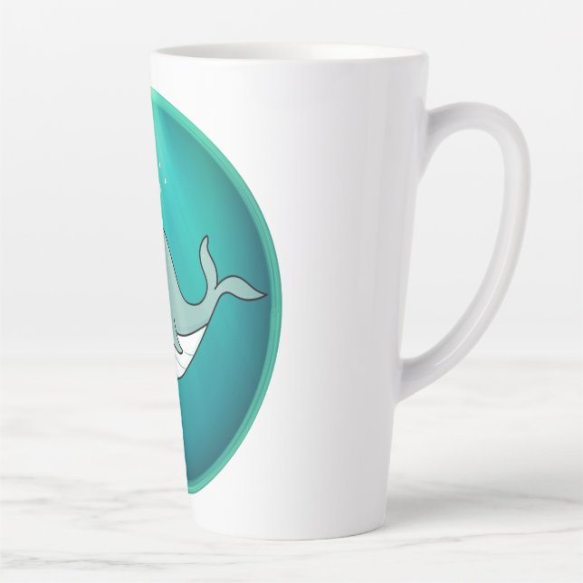 Caneca De Café Latte Baleia, Cachalote, Subaquático (Direita)
