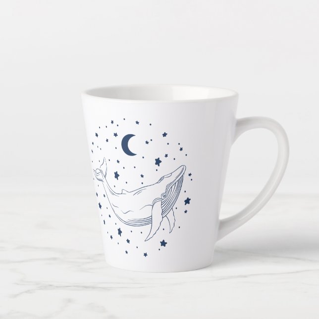 Caneca De Café Latte Baleia Celestial (Direita)
