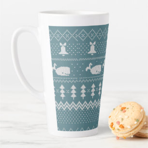 Caneca De Café Latte Baleia-de-banho-maria-malagueta de Natal