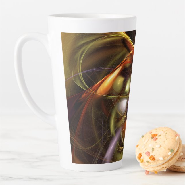Caneca De Café Latte Balões e Fitas Abstrato (In Situ)