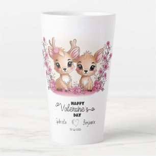 Caneca De Café Latte Bambi de cartoon bonito abre Namorados