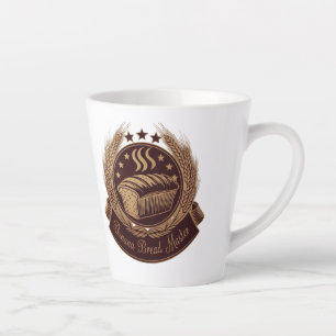 Caneca De Café Latte "Banana Bread Master Emblem - Russo Bakery Lover