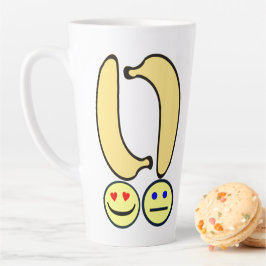 Caneca De Café Latte Banana Feliz vs Banana Triste 