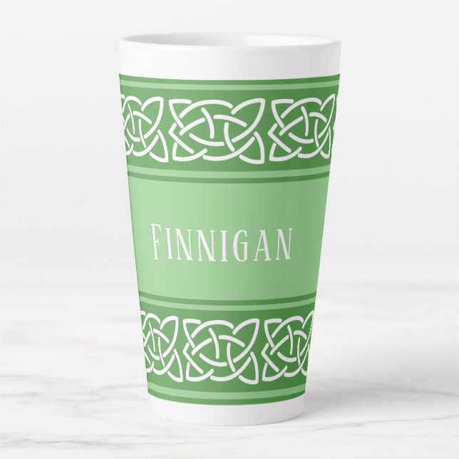 Caneca De Café Latte Banda Celtic Knots Personalizada (Frente)