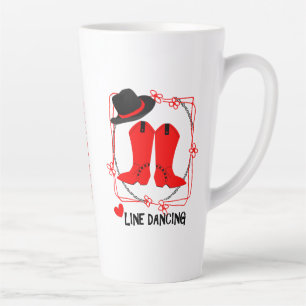 Caneca De Café Latte Banda de dança de linha do país de amor personal