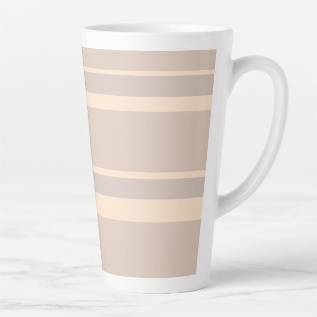 Caneca De Café Latte Bandas de bege (Direita)