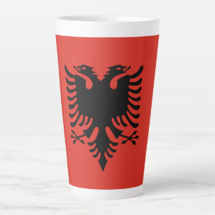 Caneca De Café Latte Bandeira albanesa