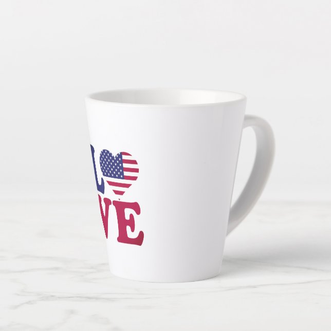 Caneca De Café Latte Bandeira Americana (Ângulo direito)