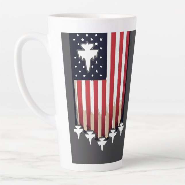 Caneca De Café Latte Bandeira Americana 4 de Julho-65079 (Esquerda)