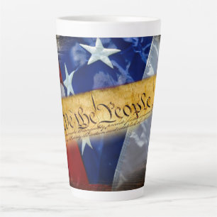 Caneca De Café Latte Bandeira Americana Nós O Povo