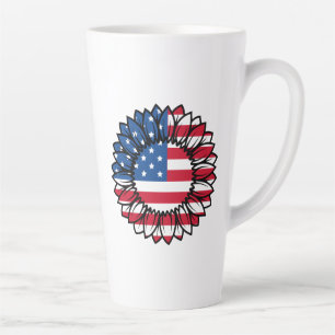 Caneca De Café Latte Bandeira Americana Sunflower-32222