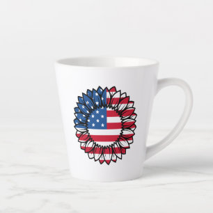 Caneca De Café Latte Bandeira Americana Sunflower-32222