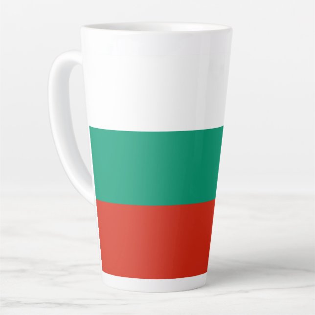 Caneca De Café Latte Bandeira Búlgara Patriótica (Ângulo esquerdo)