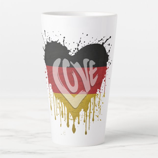 Caneca De Café Latte Bandeira da Alemanha do Amor (Frente)