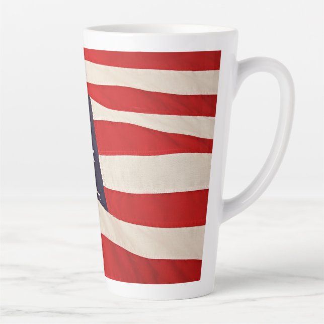 Caneca De Café Latte Bandeira Da América (Direita)